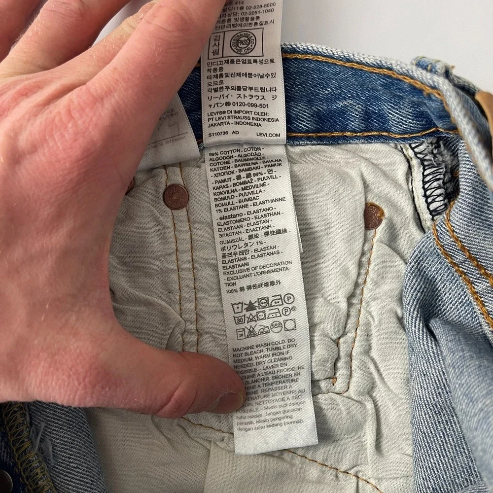Levis 501 Jeans Mens 30x32 Blue Original Straight Button Fly Denim Grunge Cowboy